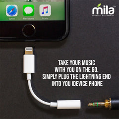 Aux to Lightning Cable - 3 Inches Cord Adaptor from 3mm Jack to iPhone or iPad