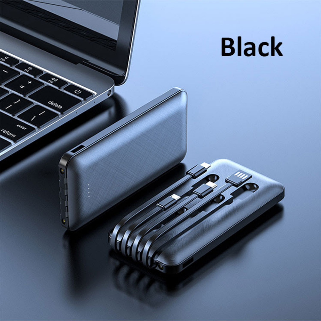 10K mAh Powerbank with 3-in-1 Charging Cables